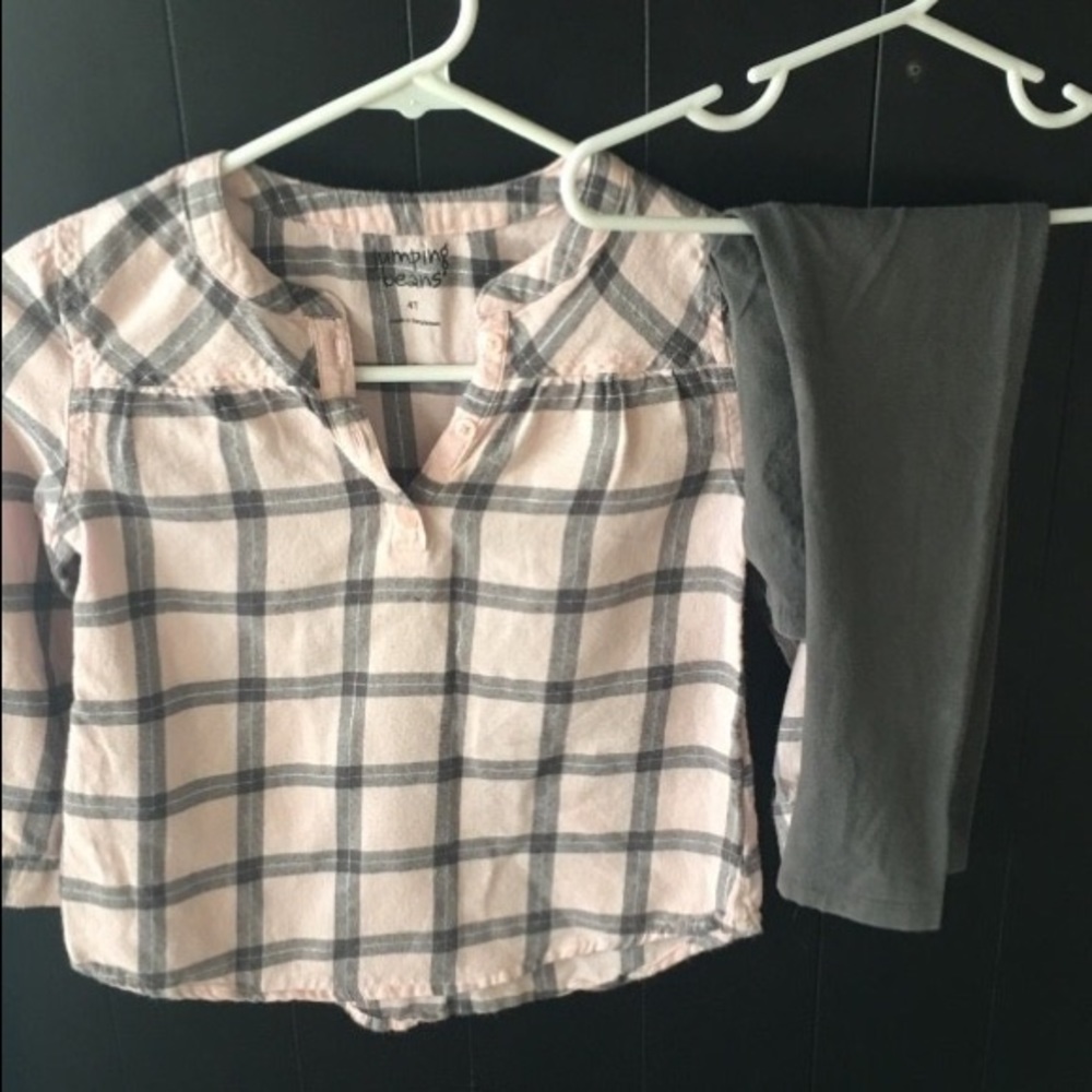 GIRLS 4T JUMPING BEANS SHIRT WITH LEGGINGS